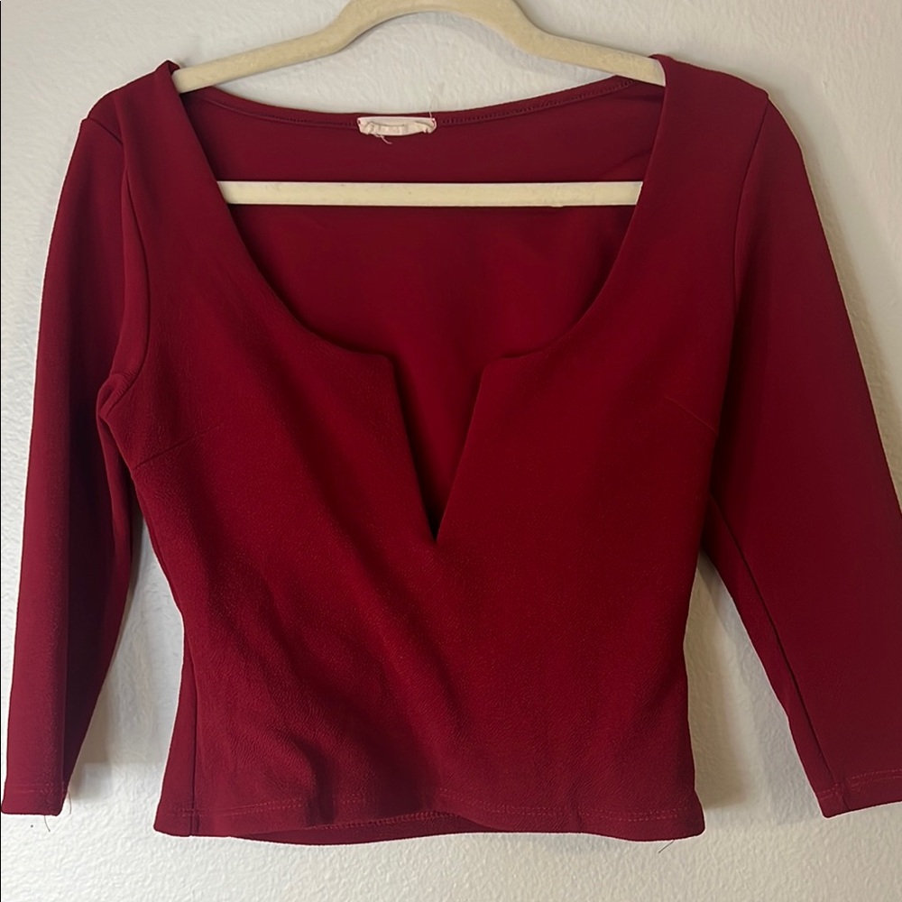Fitted Red Blouse crop top